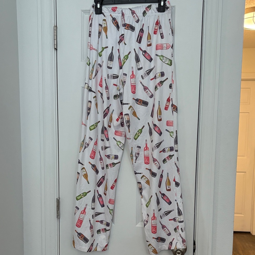 Wine Bottle Print Pajama Pants